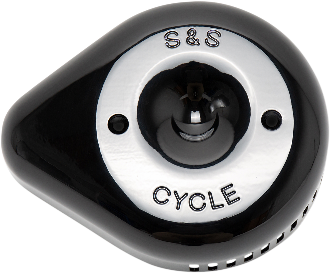 S&S Gloss Black Stealth Teardrop Carburetor Air Filter Cleaner Cover Harley
