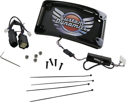 Custom Dynamics Black LED Motorcycle License Plate Frame 2014-24 Harley Touring