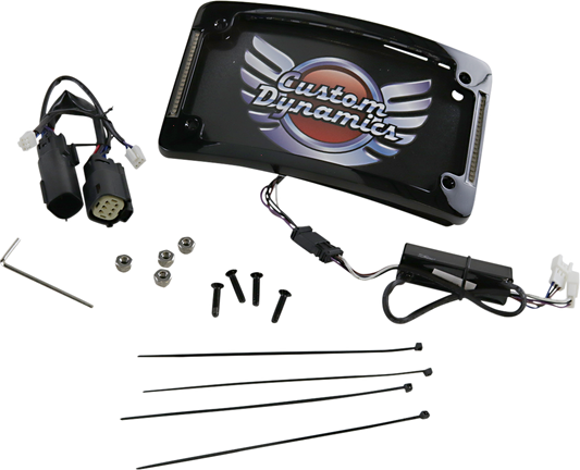Custom Dynamics Black LED Motorcycle License Plate Frame 2014-24 Harley Touring