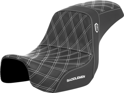 Saddlemen SDC Pro Series White Lattice Gelcore Seat fits 2006-2017 Harley Dyna