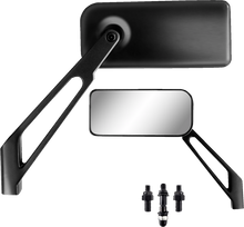 Parts Unlimited Pair X-Treme Designer Black Motorcycle Mirrors w/ 10mm Adapters