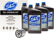 S&S Synthetic 20W-50 Engine Oil Change Kit for 1984-22 Harley Big Twin Sportster