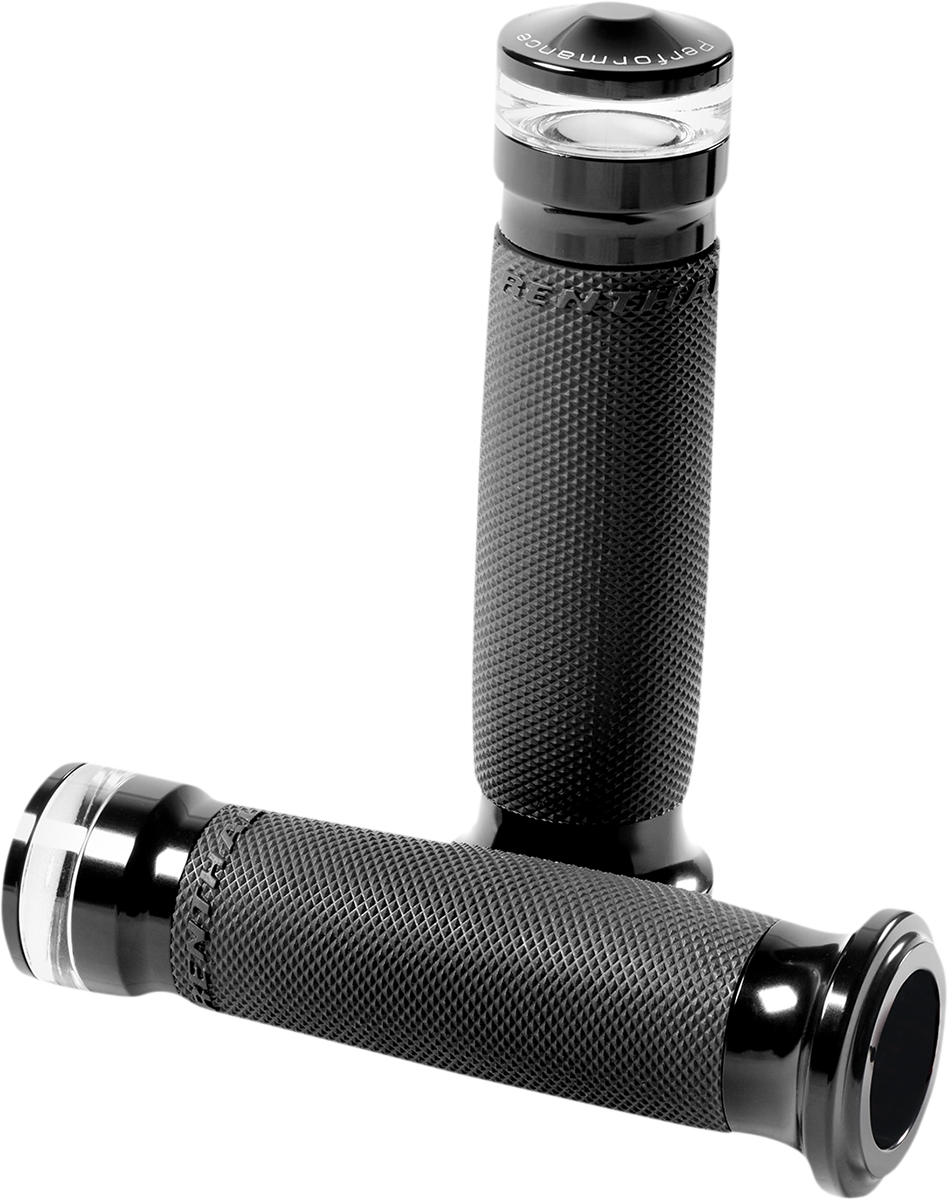 Performance Machine Black Vision LED Turn Signal TBW Hand Grips for 08-24 Harley