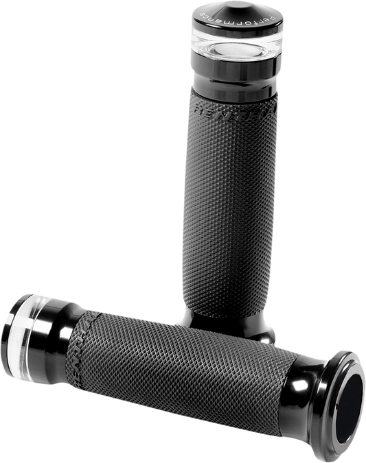 Performance Machine Black Vision LED Turn Signal TBW Hand Grips for 08-24 Harley