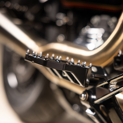 Thrashin Black Mini Aggressor Rear Floorboards for 1972-2025 Harley FXD FXR