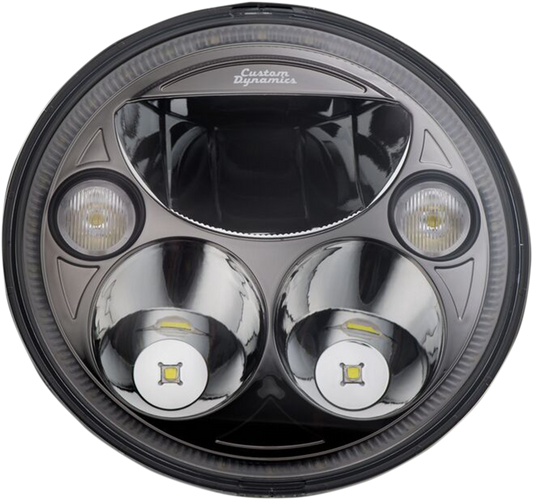 Custom Dynamics Black Trubeam 7" LED Headlight 2015-23 Indian Springfield Chief