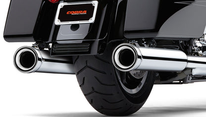 Cobra Chrome Loud Neighbor Hater 4 1/2" Mufflers fits 95-16 Harley Touring