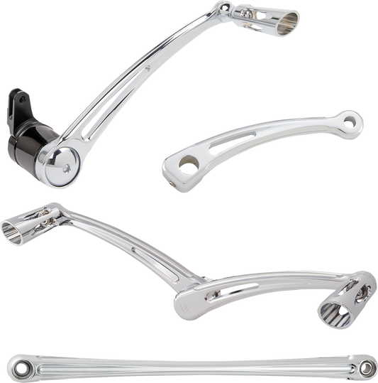 Arlen Ness Deep Cut Chrome Heel-Toe Foot Control Kit for 2000-24 Harley Touring