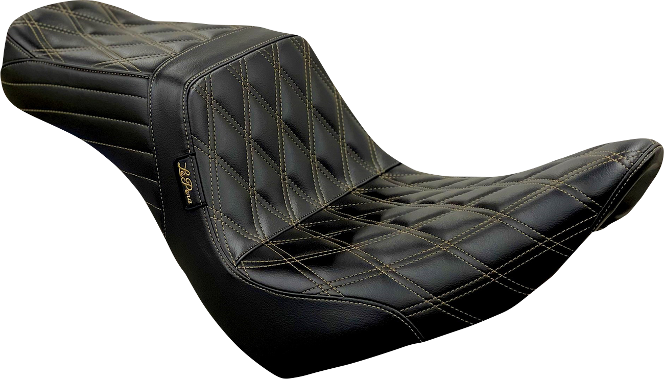 Le Pera Tailwhip Chestnut Diamond Stitch Seat fits 2018-2025 Harley Softail FXLR