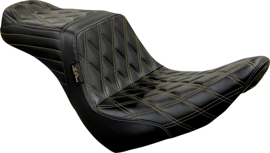 Le Pera Tailwhip Chestnut Diamond Stitch Seat fits 2018-2025 Harley Softail FXLR