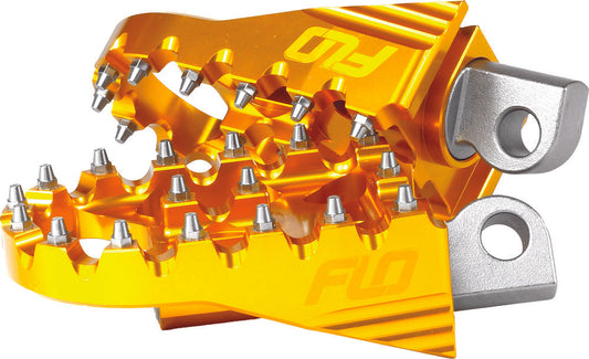 Flo Gold Moto Style Footpeg Set 1955-2019 Harley Dyna Touring Softail Sportster