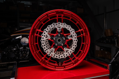 Arlen Ness Flatline Red 21" x 3.5" Front Motorcycle Wheel for Harley Davidson