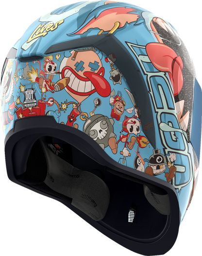 Icon Airform 9 Lives Blue MIPS Full Face Unisex Adult Street Motorcycle Helmet