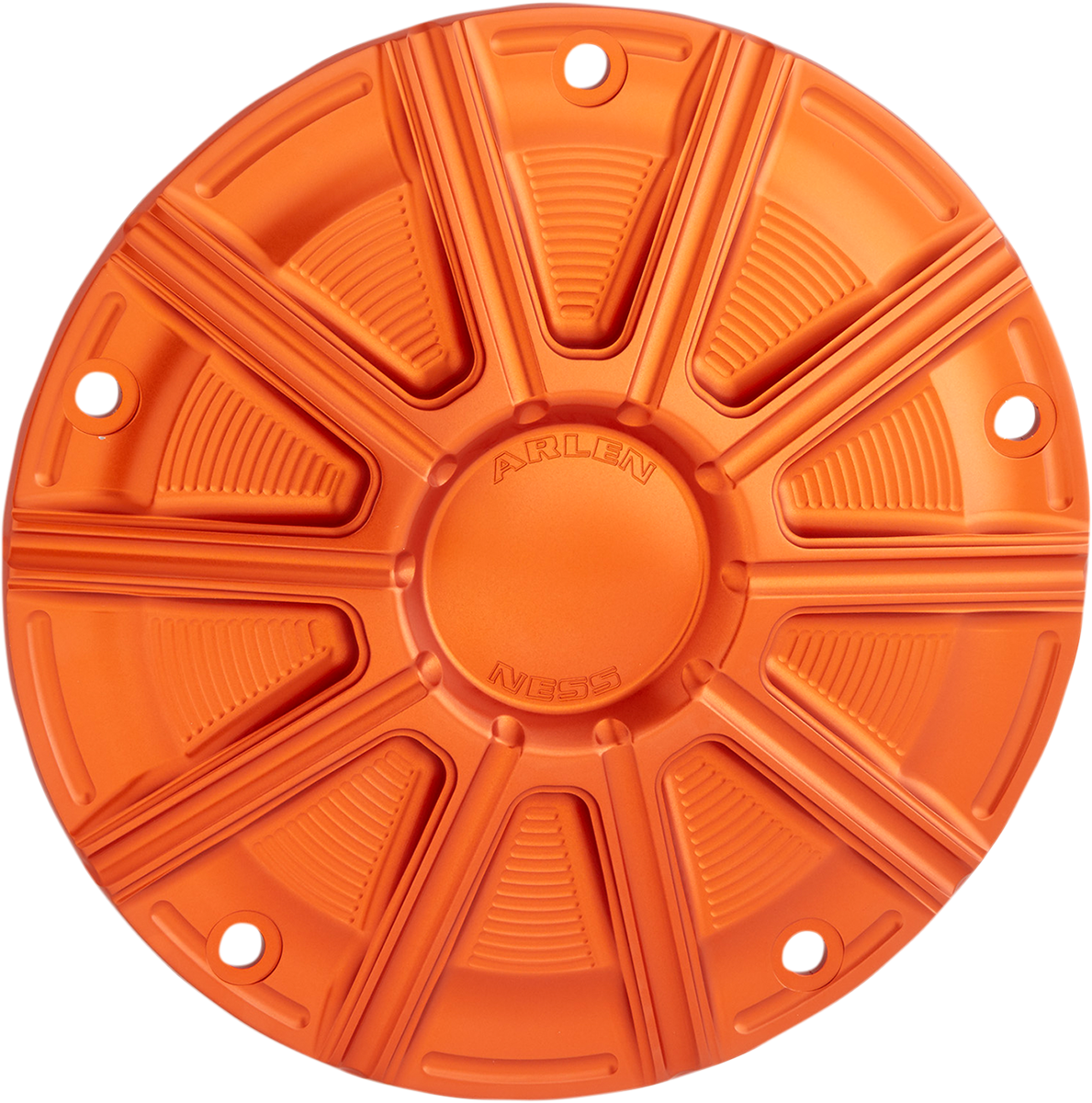 Arlen Ness 10 Gauge Orange Motorcycle Derby Cover for 1999-2018 Harley Softail