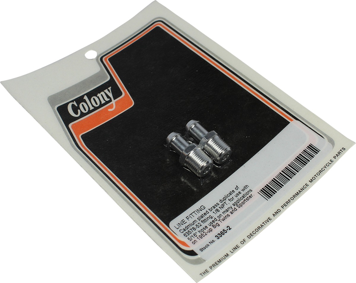 Colony Cadmium 1/8" NPT Line Fitting 1957-2020 Harley Touring Sportster Models
