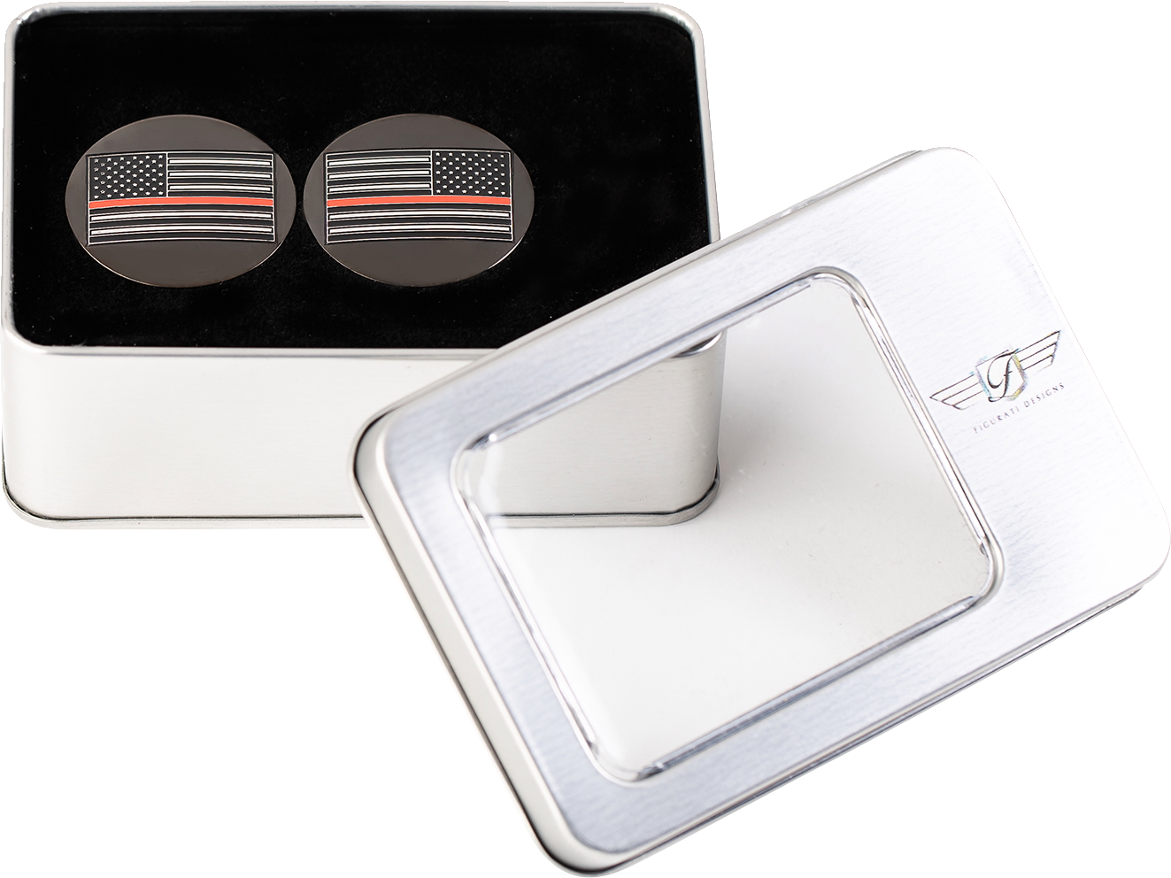 Figurati Designs Red Line Flag Swingarm Covers Inserts for 1980-2025 Harley