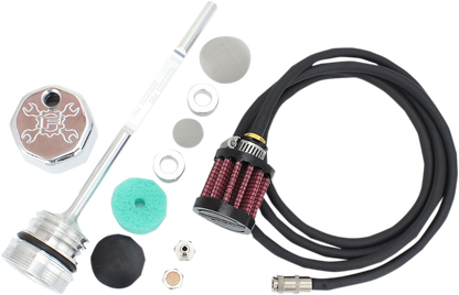 Feuling Chrome Vented Oil Dipstick Kit 2017-2024 Harley Touring FLHR FLTRU FLTRX
