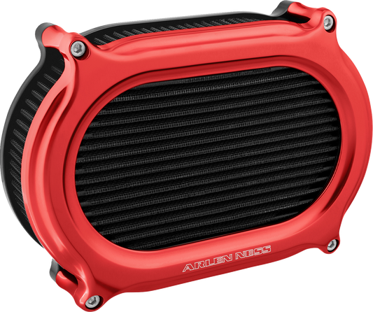 Arlen Ness Oval Stage 2 Red Air Filter Kit for 2017-2025 Harley Touring Softail
