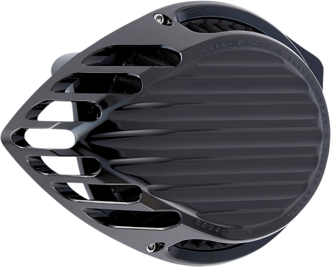 Rough Crafts Black Finned Air Cleaner Filter Kit 1999-2017 Harley Softail FLS