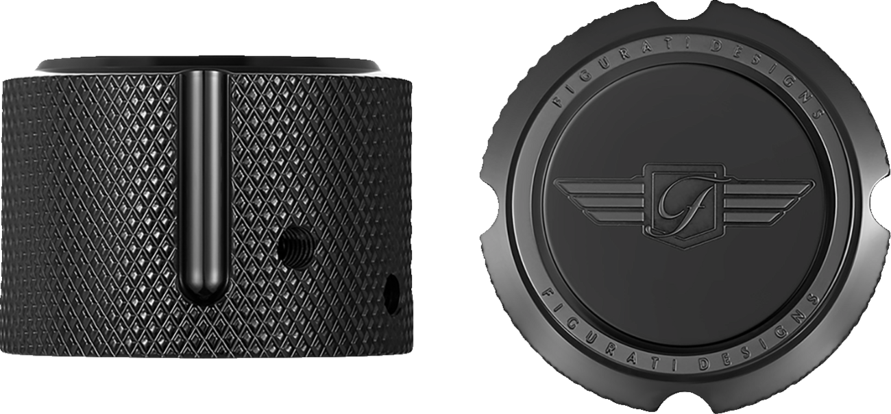 Figurati Designs Black Front Axle Nut Covers for 2002-2022 Harley Davidson