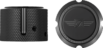 Figurati Designs Black Front Axle Nut Covers for 2002-2022 Harley Davidson