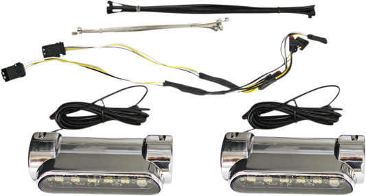 Custom Dynamics Chrome Engine Guard LED Lights 2014-2024 Harley Touring Models