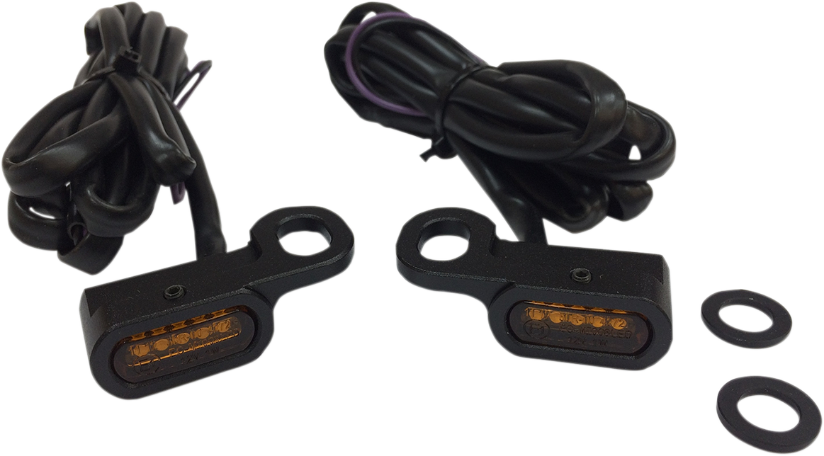 Drag Specialties Black LED Handlebar Marker Lights 2009-2017 Harley Touring FLHX