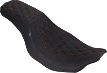 Mustang Squareback Low Orange Diamond Seat fits 2023-26 Harley Road Street Glide