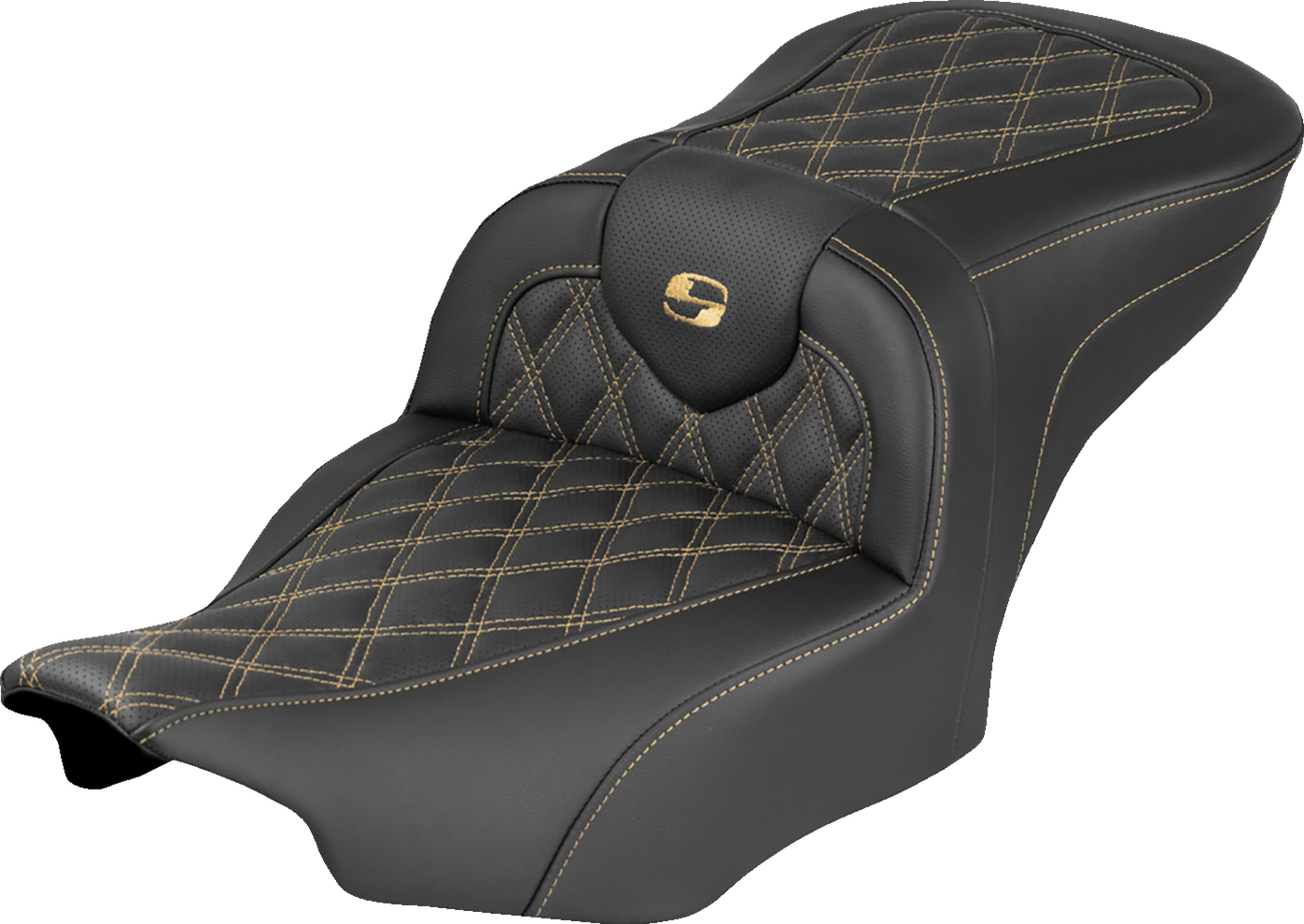 Saddlemen Roadsofa Gold Lattice Stitch Gel Seat fits 2023-2025 Harley Touring
