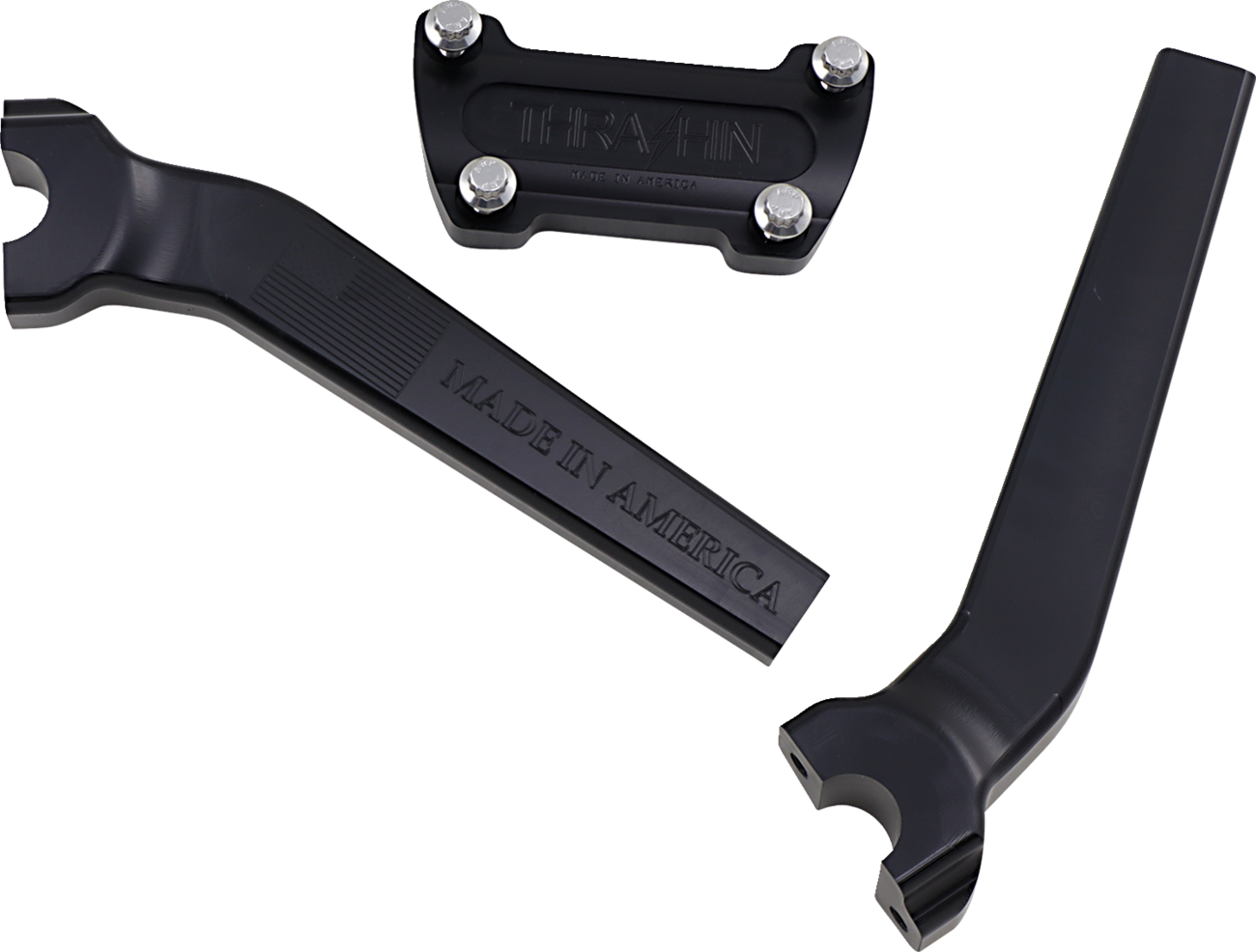 Thrashin Supply Black 9.5" Pullback Motorcycle Handlebar Risers for Harley
