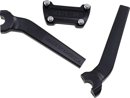 Thrashin Supply Black 9.5" Pullback Motorcycle Handlebar Risers for Harley