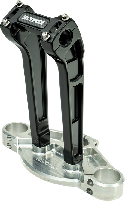 Slyfox 10" Gloss Black 1-1/8" Clamping Pullback Handlebar Riser Kit for Harley