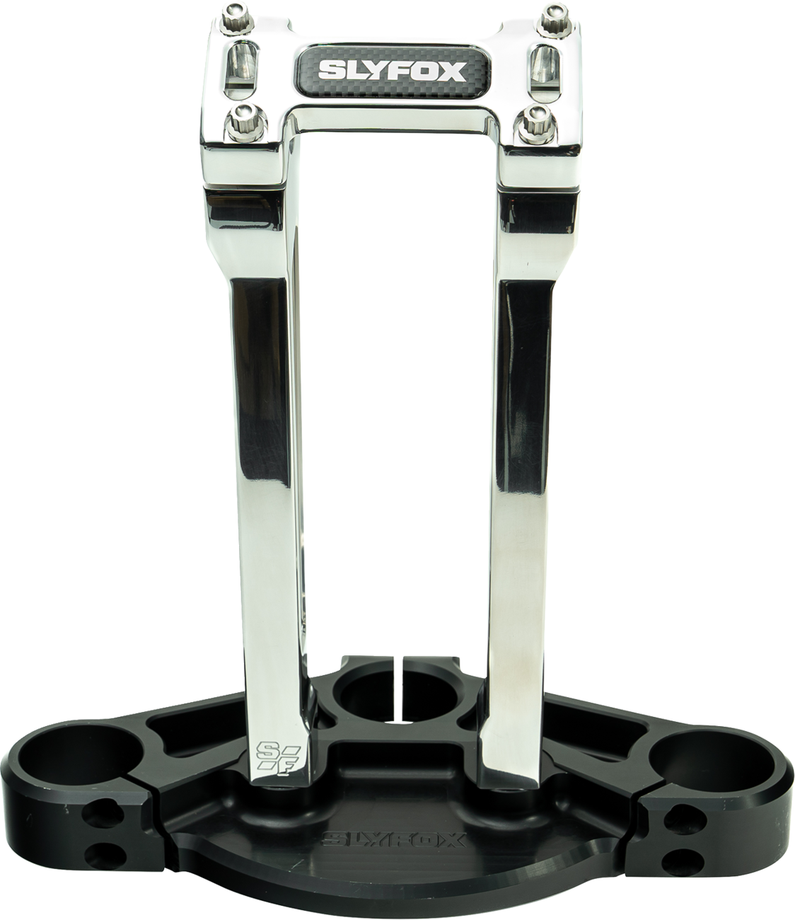 Slyfox Raw 10" Straight Riser & Top Clamp Kit for Harley Davidson 1" Handlebars