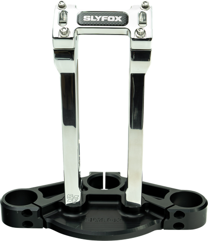Slyfox Raw 10" Straight Riser & Top Clamp Kit for Harley Davidson 1" Handlebars