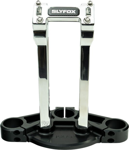 Slyfox Raw 10" Straight Riser & Top Clamp Kit for Harley Davidson 1" Handlebars