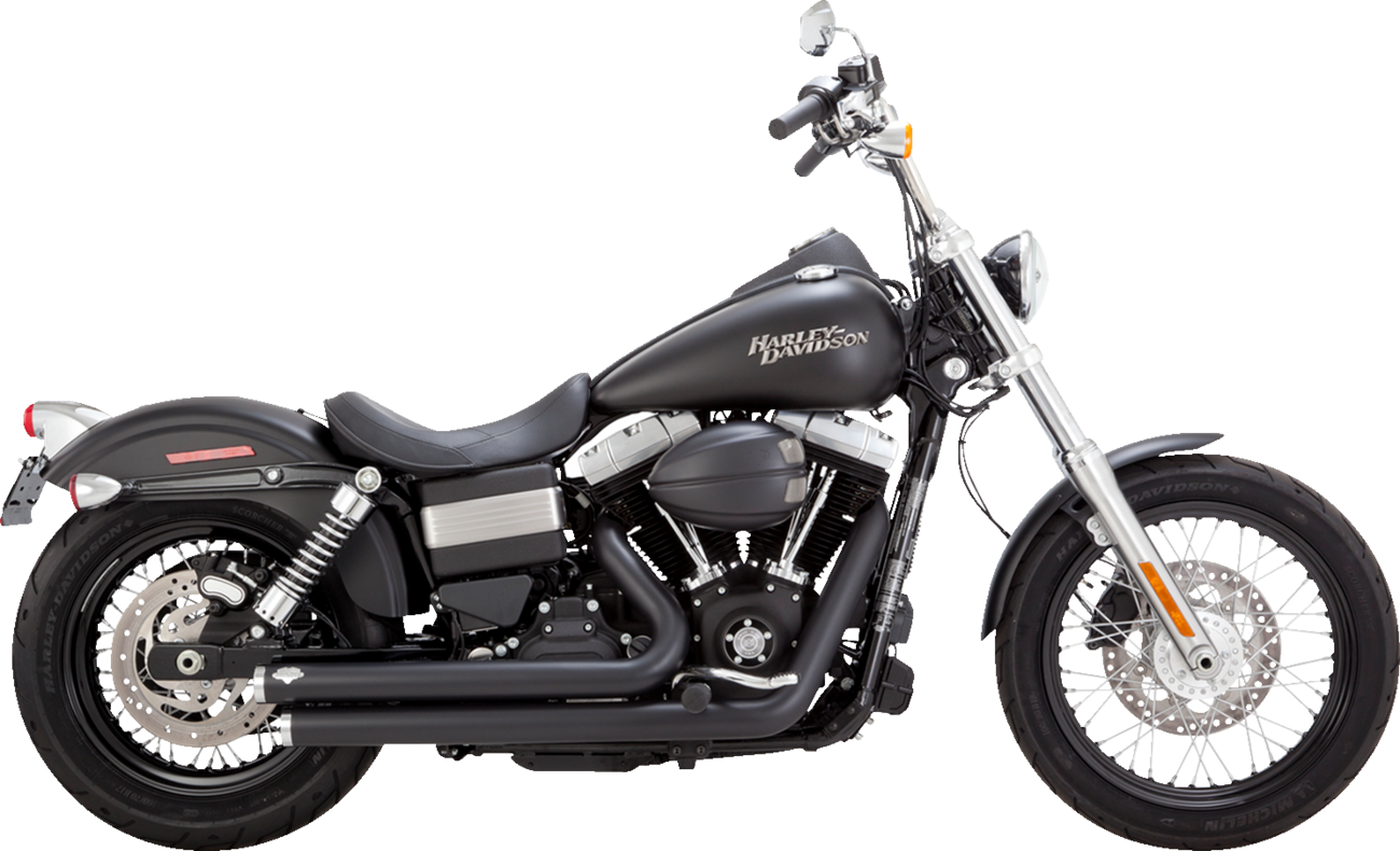 Vance & Hines Big Shots Staggered Black Exhaust System for 2006-2009 Harley Dyna