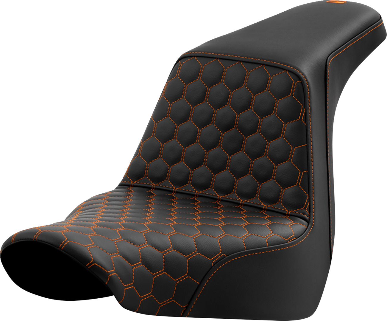 Saddlemen Step Up Orange Honeycomb Gel Seat for 2018-25 Harley Softail FXLR FLSB
