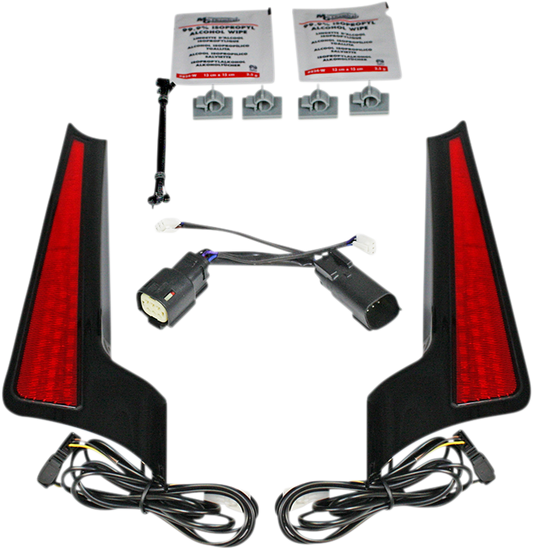 Custom Dynamics Red Lens LED Fascia Panel Lights 2010-2013 Harley FLHX FLTRX