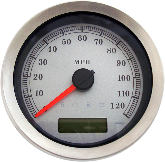 Drag Specialties White 4" Electronic Speedo for 04-13 Harley Touring Softail XL