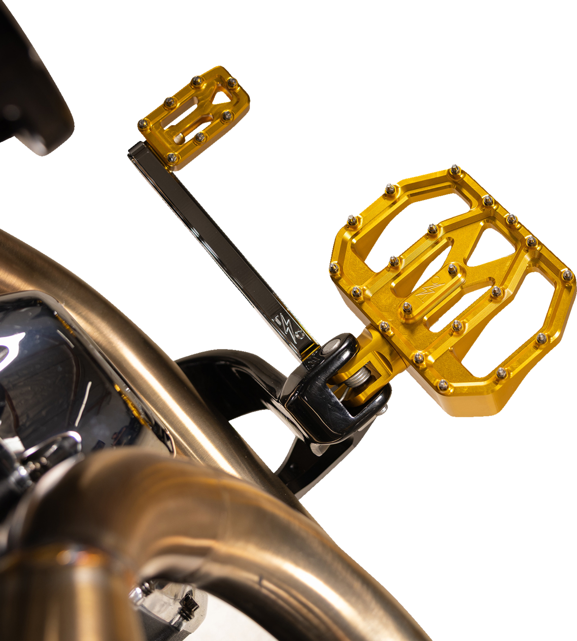 Thrashin Gold Mini Aggressor Floorboards for 1972-2025 Harley FXD FXR