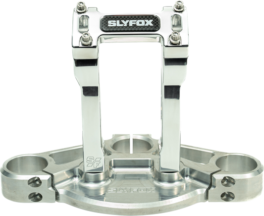 Slyfox Raw 6" Straight Riser & Top Clamp Kit for Harley Davidson 1" Handlebars