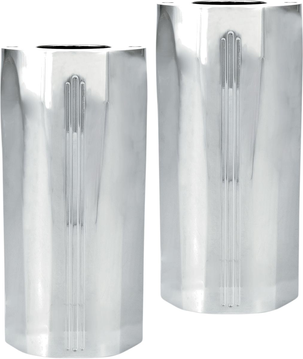 Performance Machine Tech Ridged Chrome Fork Slider Covers 2014-23 Harley Touring