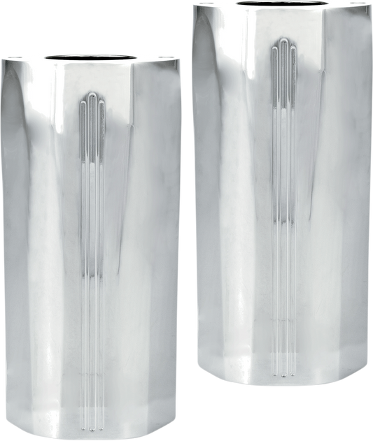 Performance Machine Tech Ridged Chrome Fork Slider Covers 2014-23 Harley Touring