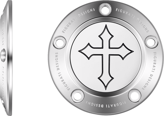 Figurati Designs Cross Stainless Steel Timing Cover for 1999-2017 Harley