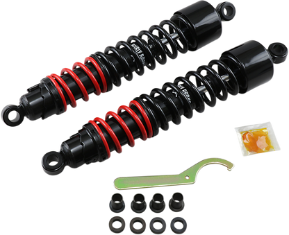 Burly Red Black 15" Rear Stiletto Shocks 86-03 Harley Sportster XLH XLS XLR XLC