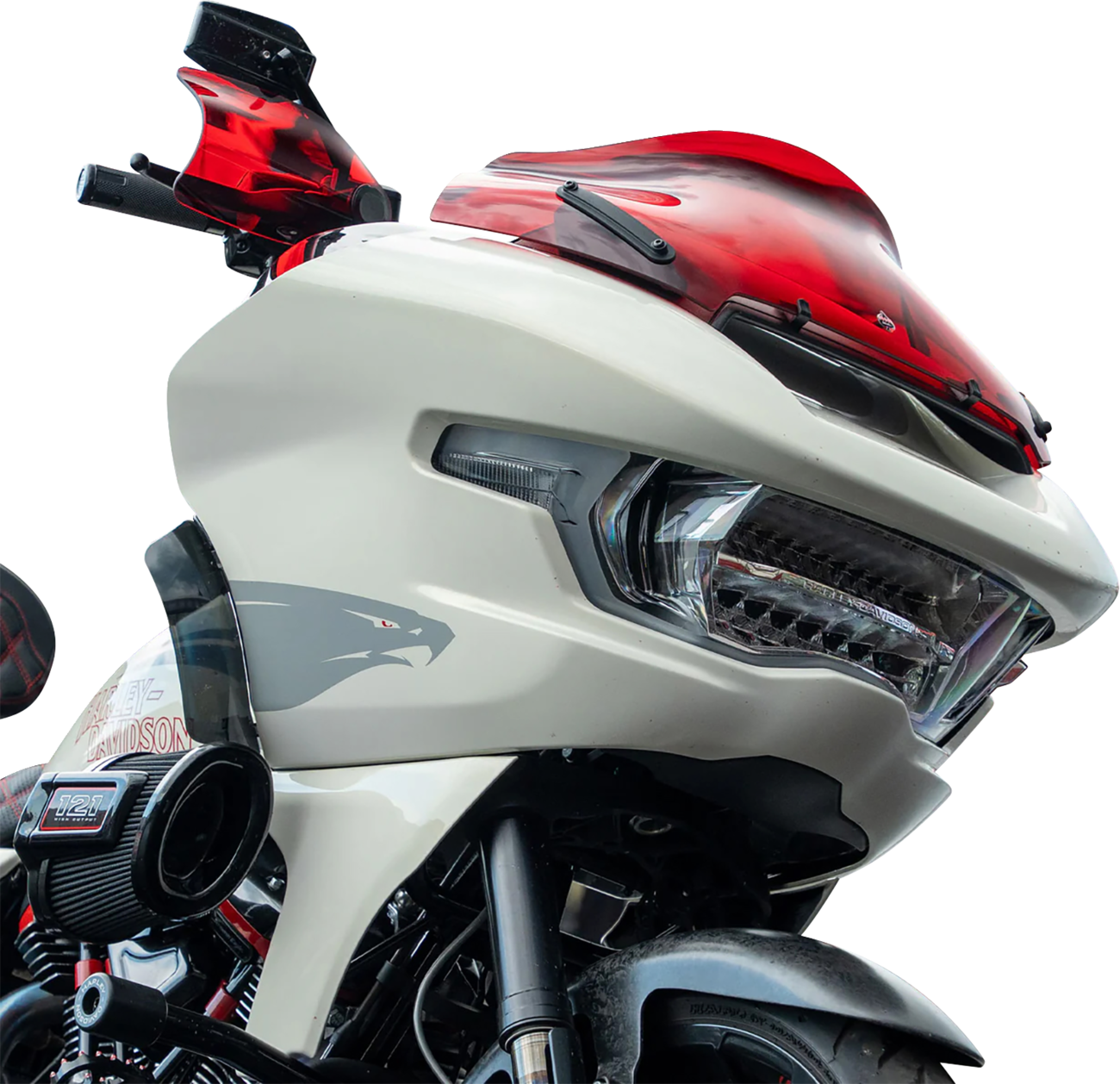 Klock Werks Flare Red Hand Guards fits 2023-2025 Harley Road Street Glide FLHX