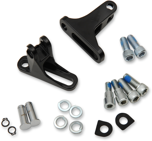 Drag Specialties Black Passenger Footpeg Mount Kit 1993-2022 Harley Touring FLHX