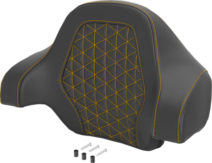 Saddlemen Gold Tri Gripper Deluxe Sissy Bar Tour Pack Backrest Pad for Harley