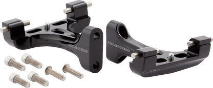 Arlen Ness Forged Black Passenger Floorboard Mounts for 1993-2023 Harley Touring
