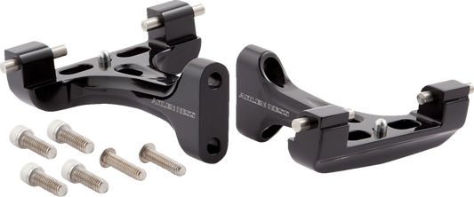 Arlen Ness Forged Black Passenger Floorboard Mounts for 1993-2023 Harley Touring
